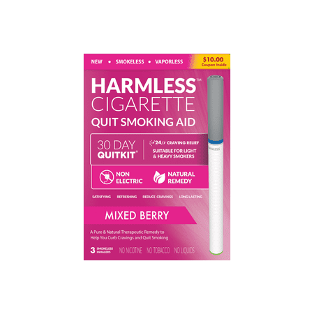 Harmless Cigarette,Mixed Berry,Nicorette Alternative & Quit Smoking Aid,3pk