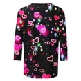 thumbnail image 5 of gakvbuo Valentine Day Shirt For Women Trendy 3/4 Sleeve Tunic Tops Cute Love Hearts Graphic Tees Round Neck Casual Funny Shirts Tops Blouse, 5 of 5