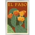 thumbnail image 1 of El Paso - Prickly Pear Cactus - Letterpress - Lantern Press Artwork (24x36 Giclee Art Print, Gallery Framed, Silver Wood), 1 of 1