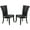 Black, variant on Leather Upholstered Dining Chair In Poplar Wood, Set Of 2,Black