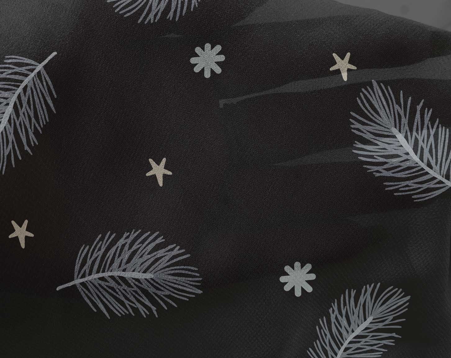 oneOone Georgette Viscose Black Fabric Christmas Feather Sewing Craft Projects Fabric Prints By Yard 42 Inch Wide