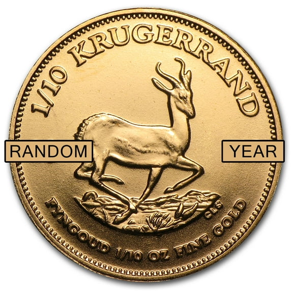 South Africa 1/10 oz Gold Krugerrand (Random Year)