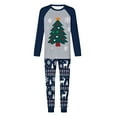 thumbnail image 3 of REORIAFEE Family Christmas Pajamas 2 Piece Loungewear Long Sleeve Top and Pant Christmas Tree Graphic Soft Sleepwear Navy S-2XL, 3 of 8
