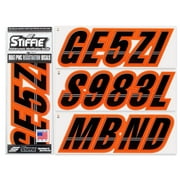 STIFFIE Techtron Black/Orange 3" Alpha-Numeric Identification Custom Kit Registration Numbers & Letters Marine Stickers Decals for Boats & Personal Watercraft PWC
