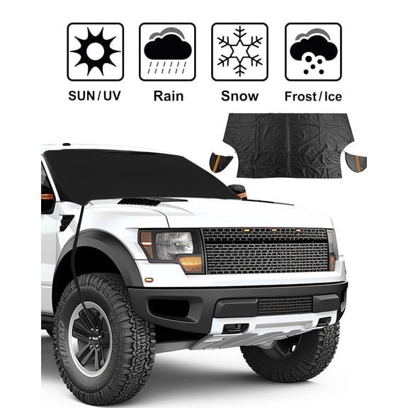 82"×62" Extra Large Windshield Snow Ice Cover with Side Mirror Covers Waterproof Frost Protection for Cars SUVs Trucks Winter Sunshade