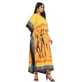 thumbnail image 5 of Oussum Yellow Tribal Plus Size Polyester Long Kaftan Dresses for Women, 5 of 8
