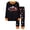 B-Black, variant on Shadoumai Big Teens' Halloween Pajamas Cowl Neck Ghost Print Long Sleeve Loungewear Clothes Set Comfy Air Conditioning Clothes 2 Piece Satin Pajama Sets