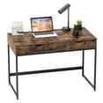 thumbnail image 7 of Bestier 43 inch Computer Desk with 2 Drawers, Small Writing Table with Metal Frame for Home Office, Rustic Brown, 7 of 7