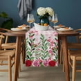 thumbnail image 2 of Valentine's Day Table Runner - 48 Inch Long, Kitchen Dining Table Runner Dresser Scarves, Pink Red Roses Love Heart Eucalyptus Plaid Farmhouse Decor for Coffee Tables Wedding Party Banquet, 2 of 8