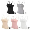 thumbnail image 3 of Women Tank Top Lady Bottoming Tees Built-in Bra Padded Push-Up Stretchable Modal Tops Camisoles Tube Vest, 3 of 5