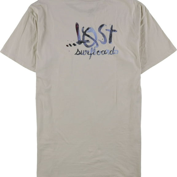 Lost International LLC Mens Washed Out Graphic T-Shirt, Beige, X-Large