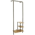 thumbnail image 2 of Sunnydaze Industrial-Style MDP Wall-Mounted 3-Shelf Storage Rack, Brown, 2 of 8