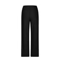 thumbnail image 5 of LEBONYARD Womens Pants Plus Size,Womens Pants Elastic Waist,Women's Spring and Solid Color Elastic Waist Cotton Linen Versatile Straight Tube Casual Wide Leg Pants Black XXL, 5 of 6