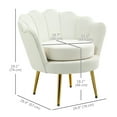 thumbnail image 3 of HOMCOM Fauteuil d'Appoint Moderne en Tissu Velours Fauteuil Club de Loisirs avec Pattes Dorées, 3 of 10