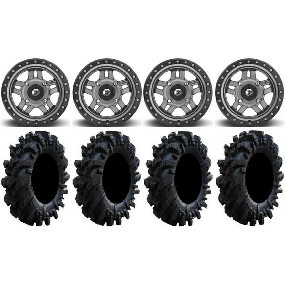 Fuel Anza Gunmetal 14" Wheels 30" Intimidator Tires Sportsman RZR Ranger