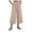 Khaki, variant on Cropped Wide Leg Pants Women Plus Size Flowy Culottes Pants Elastic Waist Pants with Pockets Summer Beach Pants