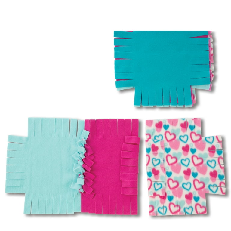 Free Shipping Melissa Doug Created by Me Heart Fleece Blanket No Sew Craft Kit 40 squares 3.5 feet x 5 feet Walmart
