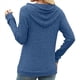 thumbnail image 5 of Sudadera con Capucha de Moda para Mujer, de Larga y Cuello en V, Informal, para Otoño e Invierno. Azul L, 5 of 7
