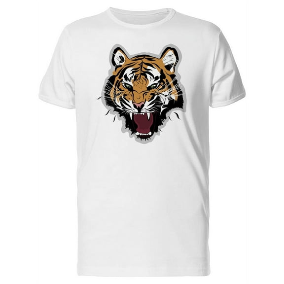 Ferocious Tiger Head  T-Shirt Men -Image by Shutterstock, Male XX-Large