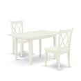 thumbnail image 2 of East West Furniture Norfolk 3-piece Dining Set with Double X Back in Linen White, 2 of 6