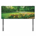 thumbnail image 3 of Garden Headboard, Garden with Tulip Flowers and Trees Springtime in Keukenhof Netherlands Europe, Upholstered Decorative Metal Bed Headboard with Memory Foam, Full Size, Green and Red, by Ambesonne, 3 of 4