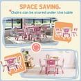 thumbnail image 3 of Qaba Adjustable 5-Piece Pink Activity Table & Chair Set: MDF/Metal, 18mo-5yr, 7-Height Table, 3-Height Chairs, Storage Box, Classroom/Nursery Furniture, 3 of 10