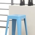 thumbnail image 3 of Home Square Ridlon Contemporary Metal 30" Bar Stool in Blue - Set of 3, 3 of 7
