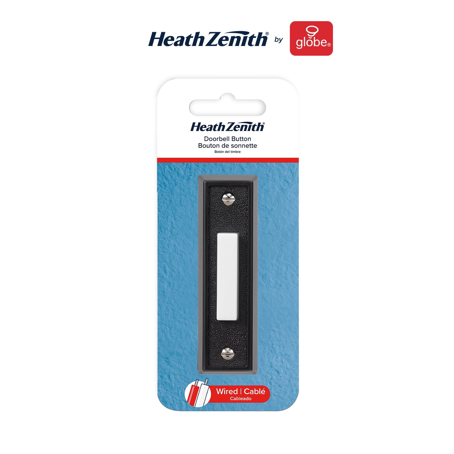Heath Zenith Heath Zenith Black Plastic Wired Push Doorbell Button
