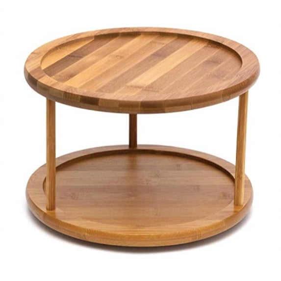 Lipper International 8302 Bamboo Wood 2-Tier 10" Kitchen Turntable (Exclusive)