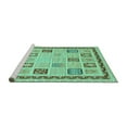 thumbnail image 2 of Ahgly Company Machine Washable Indoor Rectangle Oriental Turquoise Blue Modern Area Rugs, 7' x 10', 2 of 4