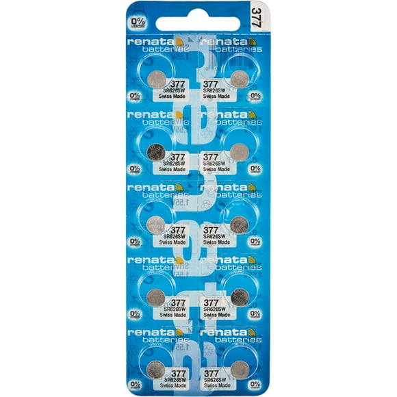 10 x Renata 377 Batteries, 0% MERCURY equivilate SR626SW