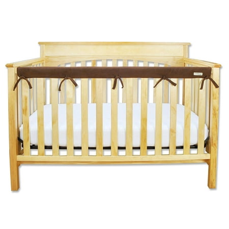 Trend Lab Brown Bubbles - Waterproof CribWrap Rail Cover - For Narrow Long Crib Rails Made to Fit Rails up to 8