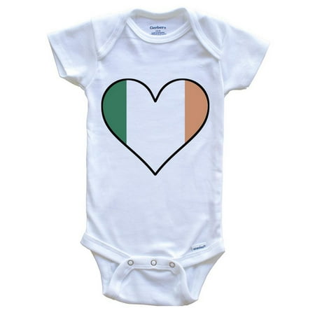 

Irish Flag Baby Bodysuit - Cute Irish Flag Heart - Ireland Baby Bodysuit 6-9 Months White