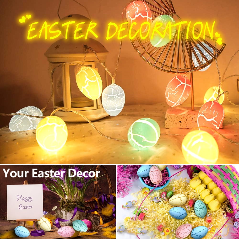 5ft 10 LED Easter String Lights, Easter Eggs Ornaments Fairy Lights