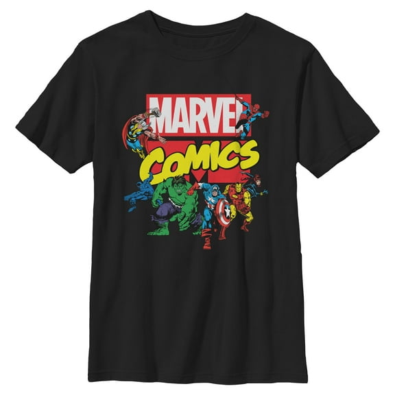 Boys Marvel Assemble Comic Team T Shirt