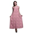 thumbnail image 1 of Bimba Robe Longue Décontractée en Rayonne Florale pour Femmes Bretelles Spaghetti Maxi Robe d'Été-TG, 1 of 4