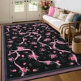 thumbnail image 3 of Garvee 10x13 Area Rug Modern Floral Print Rugs for Living Room, Machine Washable Rug Soft Non Slip Indoor Rug Carpet, Low Pile Ultra Thin Farmhouse Rugs for Bedroom Dining Room Home Decor, Black, 3 of 9