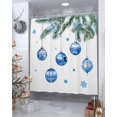 thumbnail image 4 of Blue Christmas Balls Shower Curtain, Xmas Botanical Snowflake Waterproof Washable Boho Funny Cute Shower Curtains Set for Bathroom Farmhouse Bathtubs Decor with Hook, 36"Wx72"L, 4 of 7