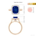 thumbnail image 6 of ANGARA Lab Grown Cushion Rectangular Blue Sapphire Engagement Ring for Women in 14K Rose Gold (Size-10x8mm) | September Birthstone, Anniversary, Jewelry Gift for Women | Lab-Grown Blue Sapphire Ring, 6 of 8