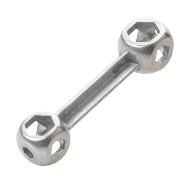 Llave Inglesa Kit de reparación de llave hexagonal externa de 6-15 mm, 10 en 1, de acero de aleación, para bicicletas y mantenimiento del hogar, plateado, de una sola pieza. Rkxzt