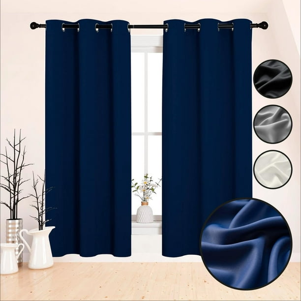 Cortinas Black Out LUMO Decoracion Textil Hogar 132x214cm azul oscuro