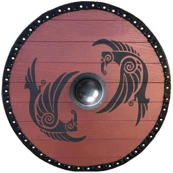 Huginn and Muninn Raven shield, Viking Battle shield, Norse shield, medieval armor, warrior costume, viking decor, round shield