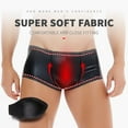 thumbnail image 2 of Men Leather Padded Underwear Butt Lifter Hip Enhancer Briefs, 2 of 6