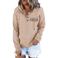 thumbnail image 3 of Vedolay Womens Long Sleeve Shirt Women's Fall Fashion Long Sleeve Pullover Casual Oversized Sweatshirt,Beige XXL, 3 of 5