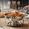 thumbnail image 2 of BeesClover Ensemble de Plats Ronds Anti-Frottement en Acier Inoxydable 5 Qt, Réchaud de Buffet avec Couvercle Transparent et Porte-Carburant, Convient aux Mariages, aux Événements de Traiteur et aux Repas à la Maison, 2 of 7