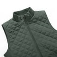 thumbnail image 4 of Bienzoe Gilet Matelassé Léger pour Femme, Doudoune Rembourrée, Mode, Fermeture Éclair, Veste Décontractée, Gris Foncé, S, 4 of 6