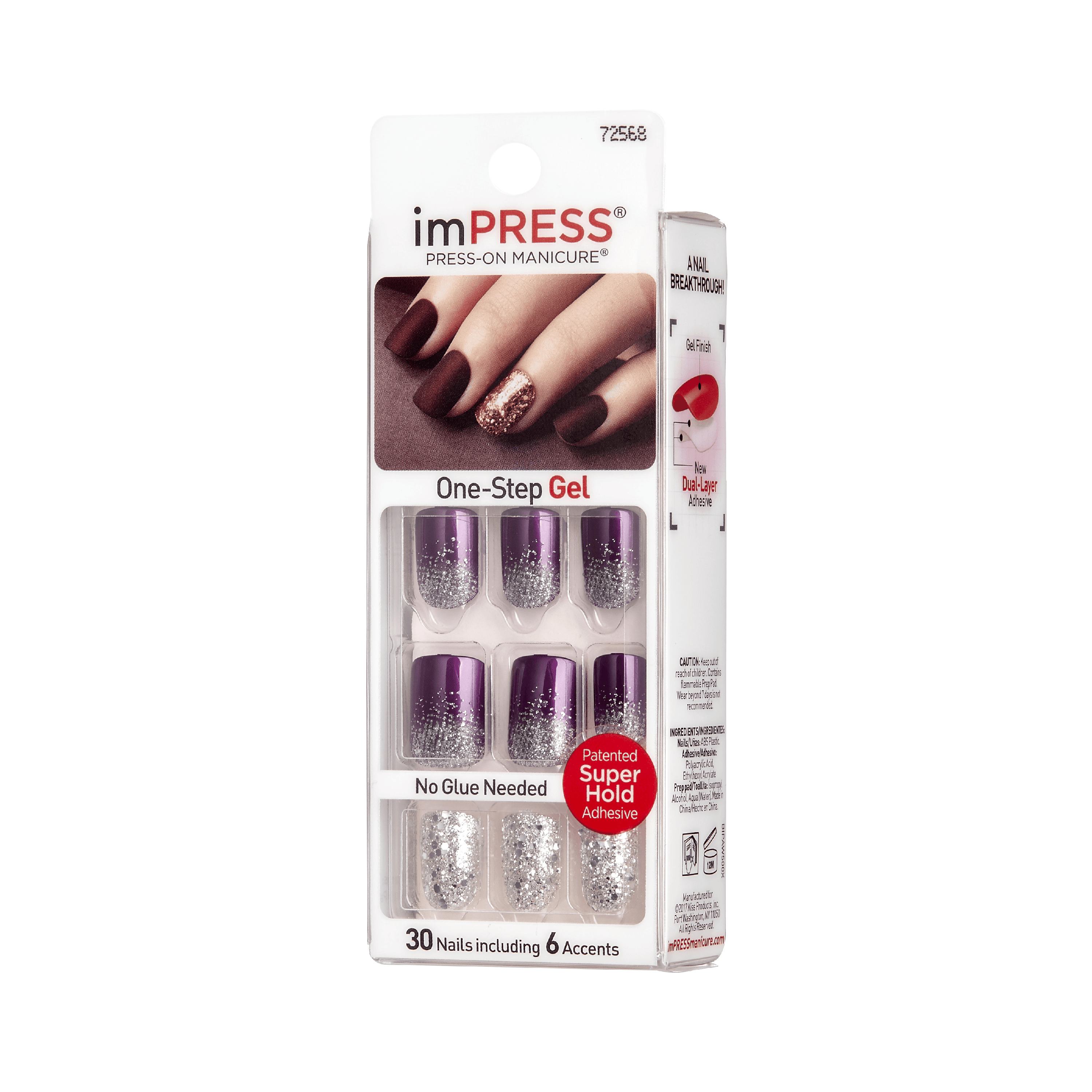 Impress Press On Nails Gel Manicure Harlem Shake Walmart Com Walmart Com