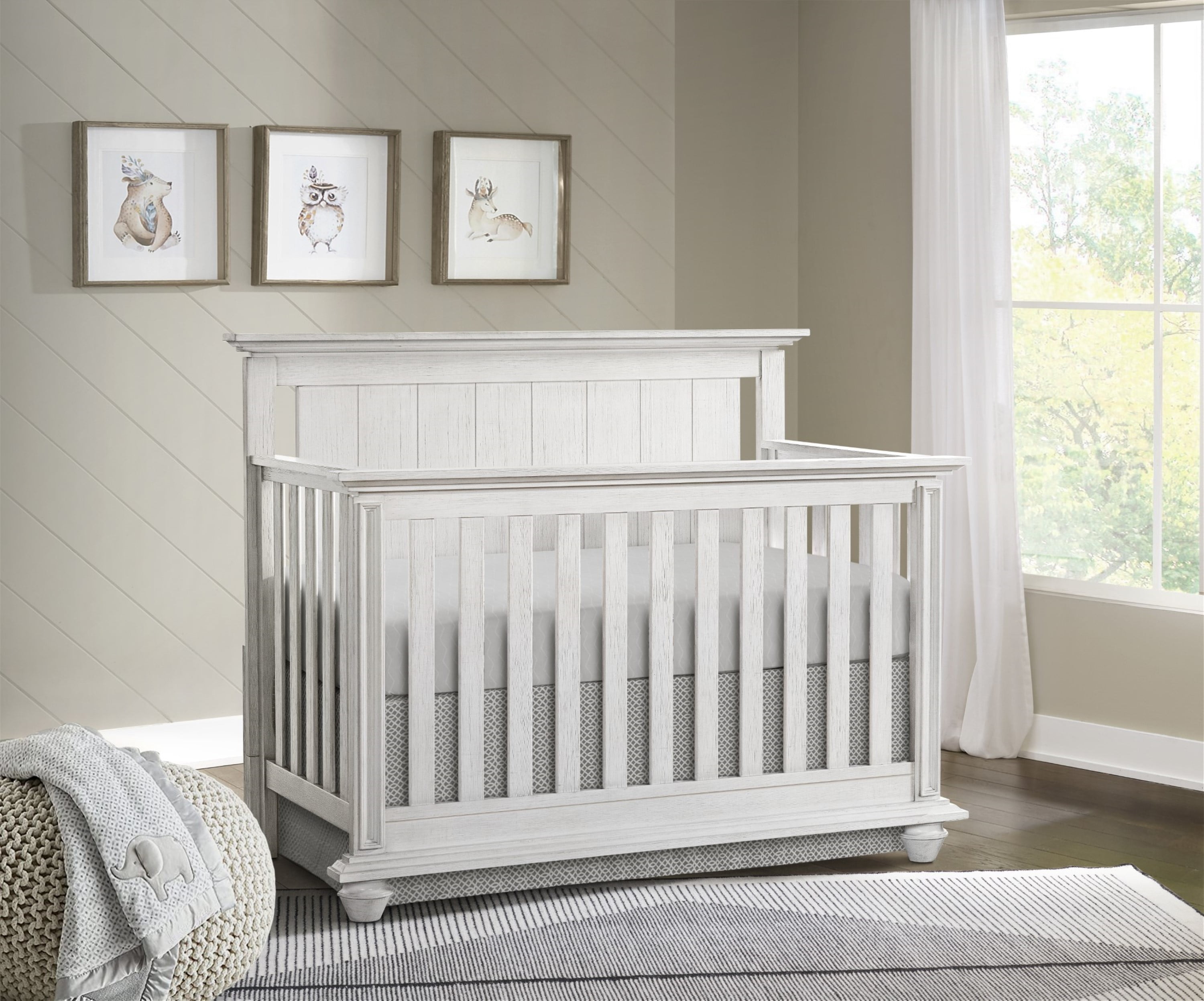 Oxford Baby Langston 4in1 Convertible Crib, Weathered White Walmart