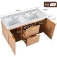 thumbnail image 2 of 48 inch Bathroom Vanity with Sink Combo, Floating Double Sink Bathroom Vanities with SMC Resin Top, MDF Cabinet with Solid Wood Frame, Wall-Mounted Vanities for Large Bathrooms (48''-Wood), 2 of 8