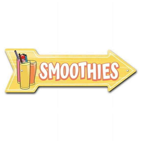 SignMission P-ARROW8-999611 8 x 24 in. Wide Smoothies Arrow Sign